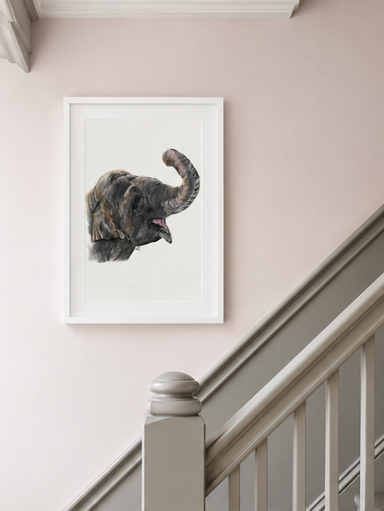 Playful Elephant Fine Art Print – A4